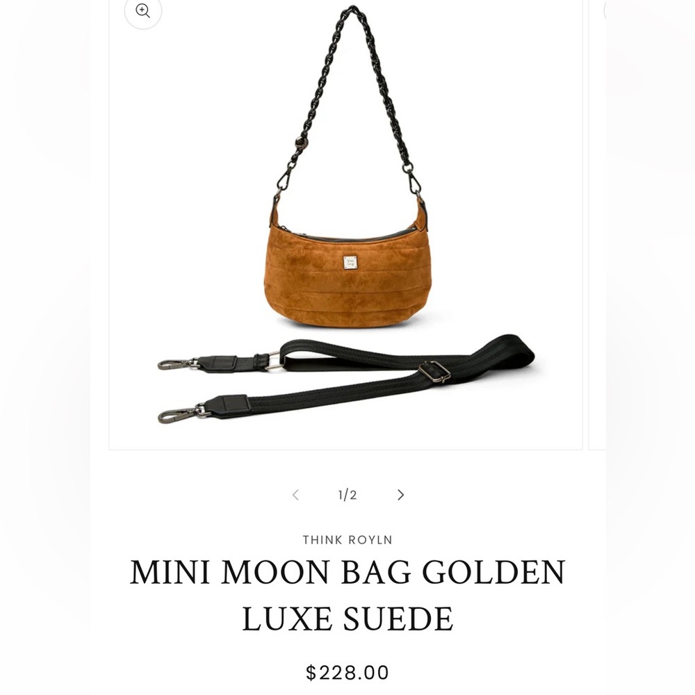THINK ROYLN Brown Suede Shoulder Bag NWT